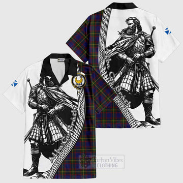 Durie Tartan Clan Crest Hawaiian Shirt with Highlander Warrior Celtic Style Kid - Tartan Vibes Clothing