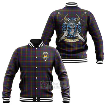 Durie Tartan Baseball Jacket with Family Crest Celtic Skull Style Unisex - Tartan Vibes Clothing