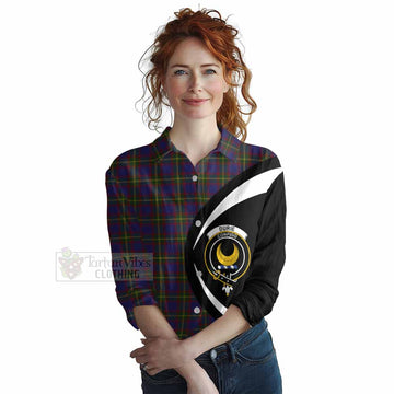 Durie Tartan Women's Casual Shirt with Family Crest Circle Style Female - Tartan Vibes Clothing