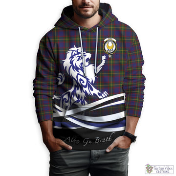 Durie Tartan Hoodie with Alba Gu Brath Regal Lion Emblem Zip Hoodie - Tartan Vibes Clothing