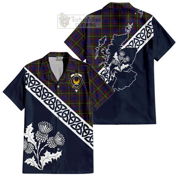 Durie Tartan Hawaiian Shirt Featuring Thistle and Scotland Map Kid - Tartan Vibes Clothing