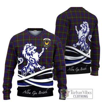 Durie Tartan Ugly Sweater with Alba Gu Brath Regal Lion Emblem Unisex - Tartan Vibes Clothing