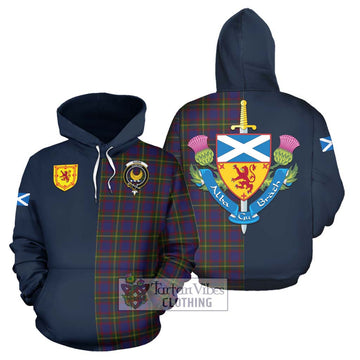 Durie Tartan Hoodie Alba with Scottish Lion Royal Arm Half Style Zip Hoodie - Tartan Vibes Clothing