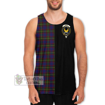 Durie Tartan Men's Tank Top with Family Crest and Half Of Me Style Men - Tartan Vibes Clothing