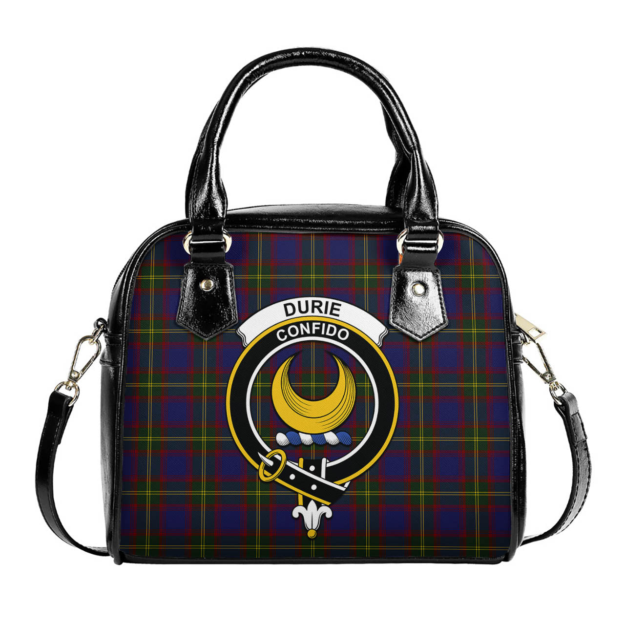 Durie Tartan Shoulder Handbags with Family Crest One Size 9*21*24 cm (3.54*8.27*9.45 inches) - Tartan Vibes Clothing