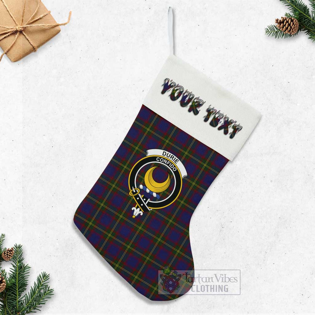 Durie Tartan Family Crest Christmas Stocking with Personalized Text - Tartan Vibes Clothing