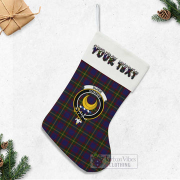 Durie Tartan Family Crest Christmas Stocking with Personalized Text - Tartan Vibes Clothing