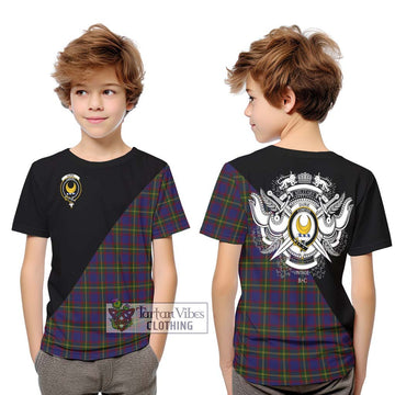 Durie Tartan Kid T-Shirt with Family Crest and Military Logo Style Youth XL Size14 - Tartan Vibes Clothing