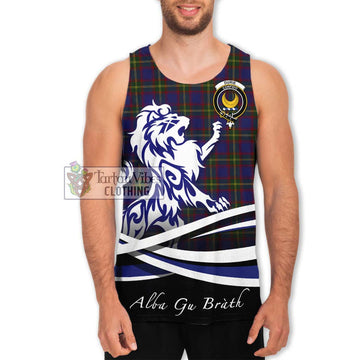 Durie Tartan Men's Tank Top with Alba Gu Brath Regal Lion Emblem Men - Tartan Vibes Clothing