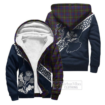 Durie Tartan Sherpa Hoodie Featuring Thistle and Scotland Map Unisex - Tartan Vibes Clothing