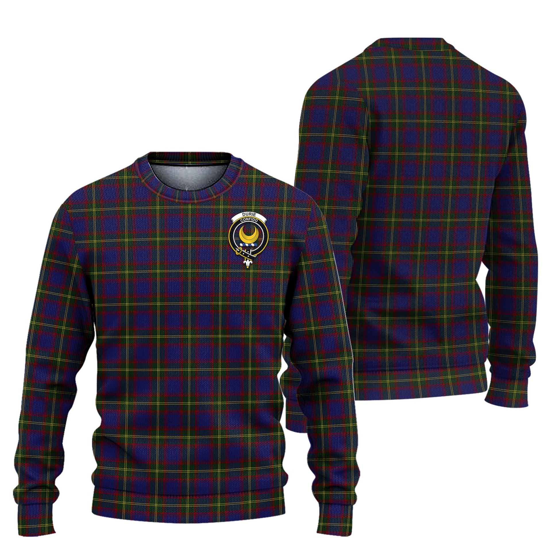 Durie Tartan Ugly Sweater with Family Crest Unisex - Tartan Vibes Clothing