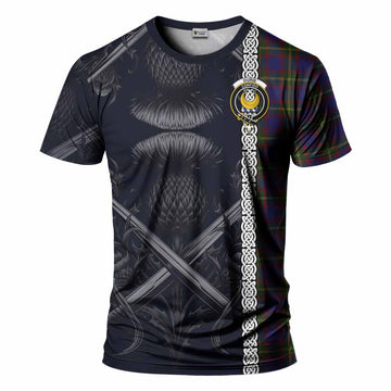 Durie Tartan T-Shirt with Family Crest Cross Sword Thistle Celtic Vibes Kid's Shirt - Tartan Vibes Clothing