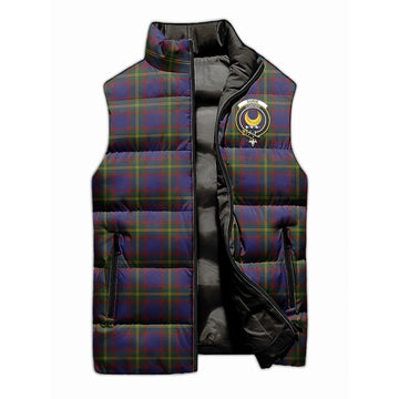 Durie Tartan Sleeveless Puffer Jacket with Family Crest - Tartan Vibes Clothing