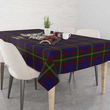 Durie Tartan Tablecloth with Clan Crest and the Golden Sword of Courageous Legacy - Tartan Vibes Clothing