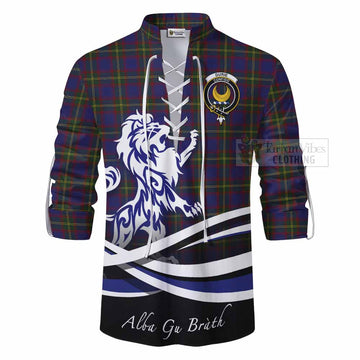 Durie Tartan Ghillie Kilt Shirt with Alba Gu Brath Regal Lion Emblem - Tartan Vibes Clothing