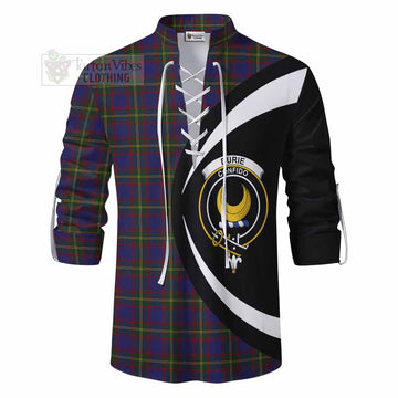 Durie Tartan Ghillie Kilt Shirt with Family Crest Circle Style - Tartan Vibes Clothing