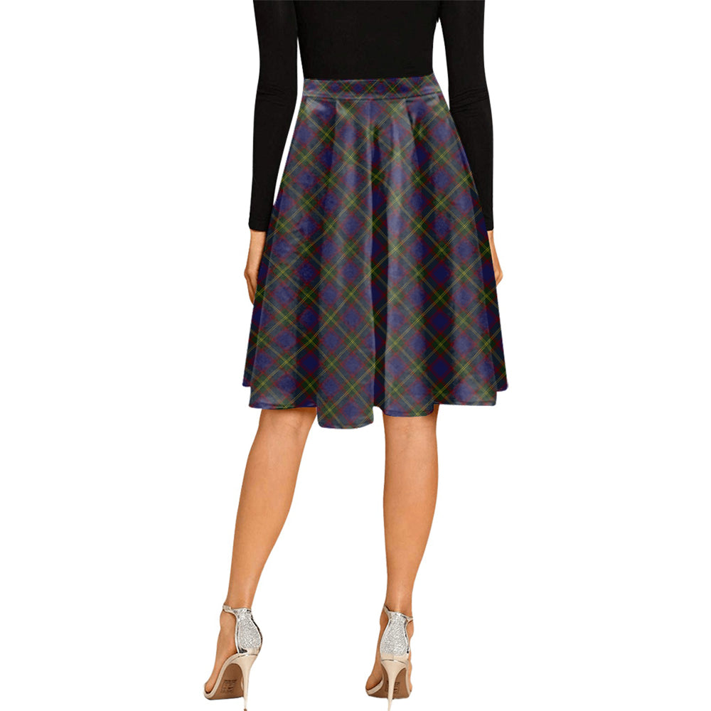 Durie Tartan Melete Pleated Midi Skirt Cross Style - Tartan Vibes Clothing