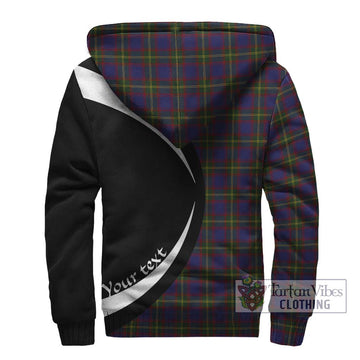 Durie Tartan Sherpa Hoodie with Family Crest Circle Style - Tartan Vibes Clothing
