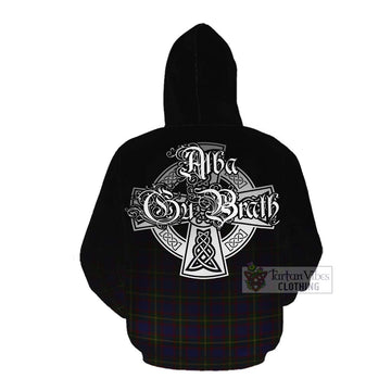 Tartan Vibes Clothing Durie Tartan Cotton Hoodie Featuring Alba Gu Brath Family Crest Celtic Inspired