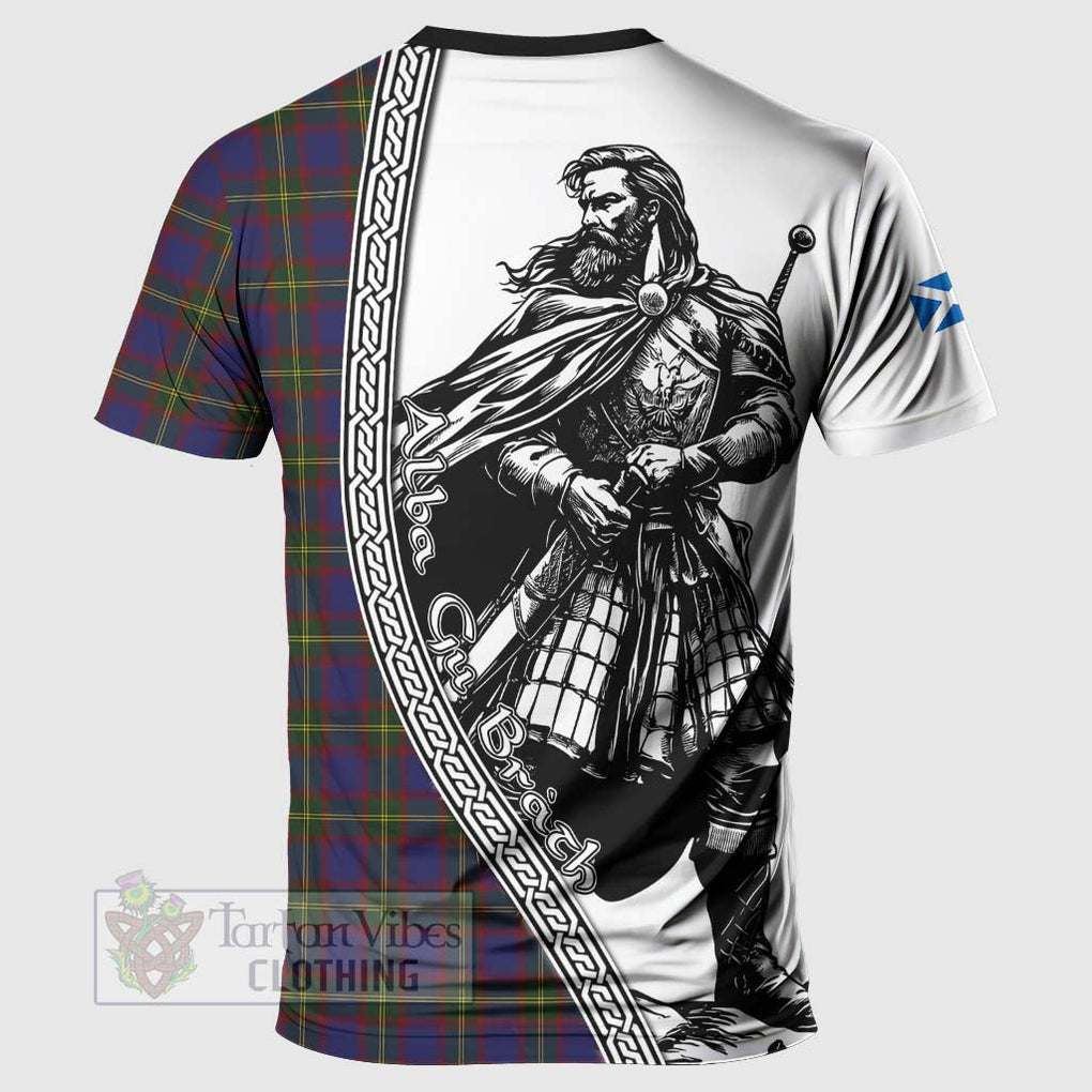 Durie Tartan Clan Crest T-Shirt with Highlander Warrior Celtic Style - Tartan Vibes Clothing
