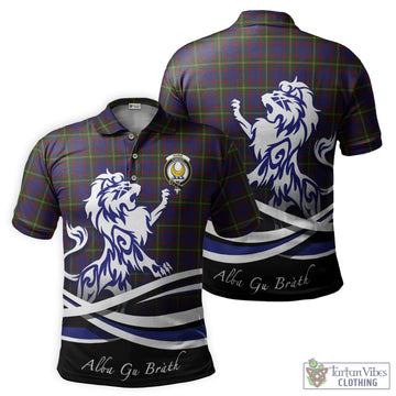 Durie Tartan Polo Shirt with Alba Gu Brath Regal Lion Emblem - Tartan Vibes Clothing