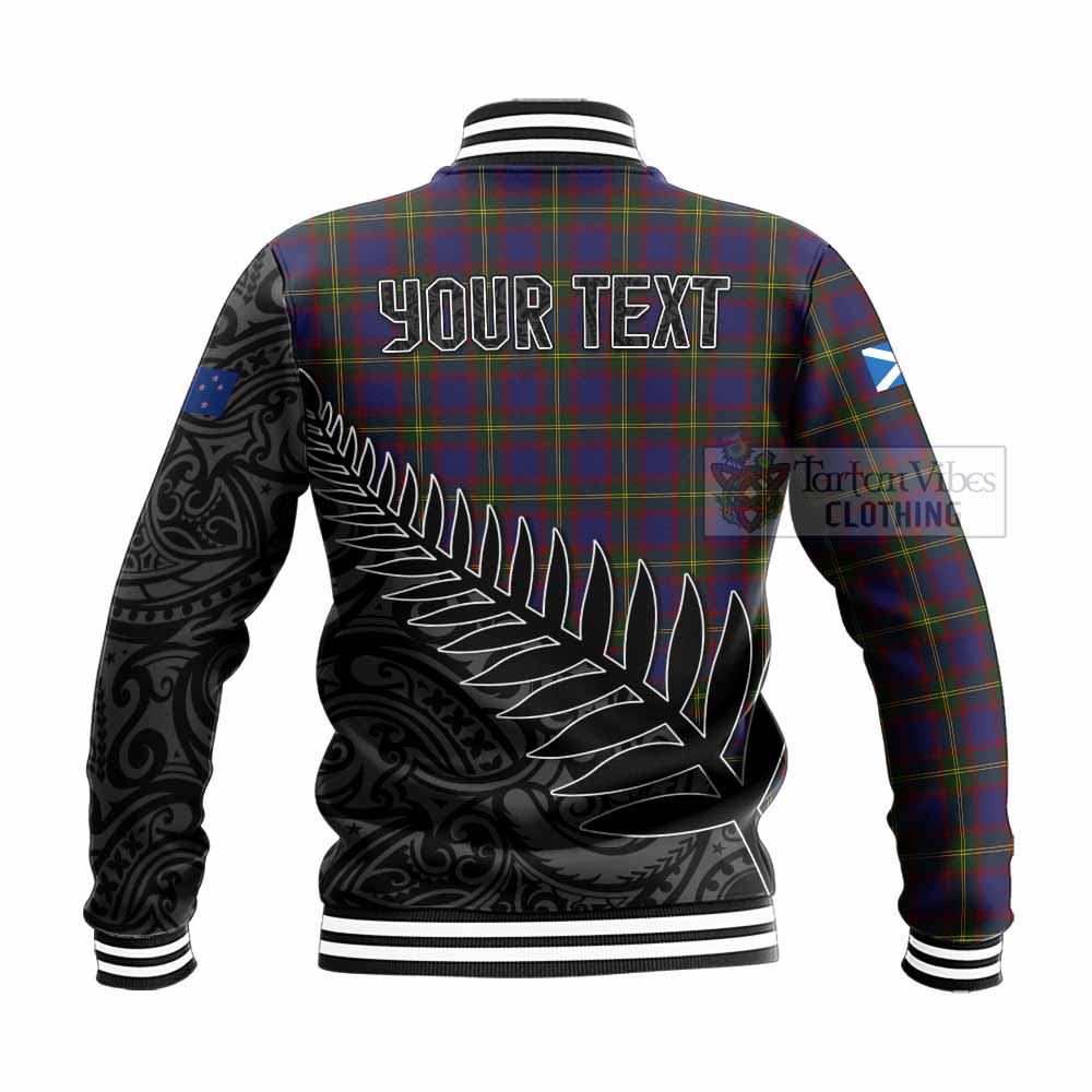 Durie Crest Tartan Baseball Jacket with New Zealand Silver Fern Half Style - Tartan Vibes Clothing