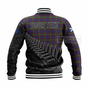 Durie Crest Tartan Baseball Jacket with New Zealand Silver Fern Half Style - Tartan Vibes Clothing