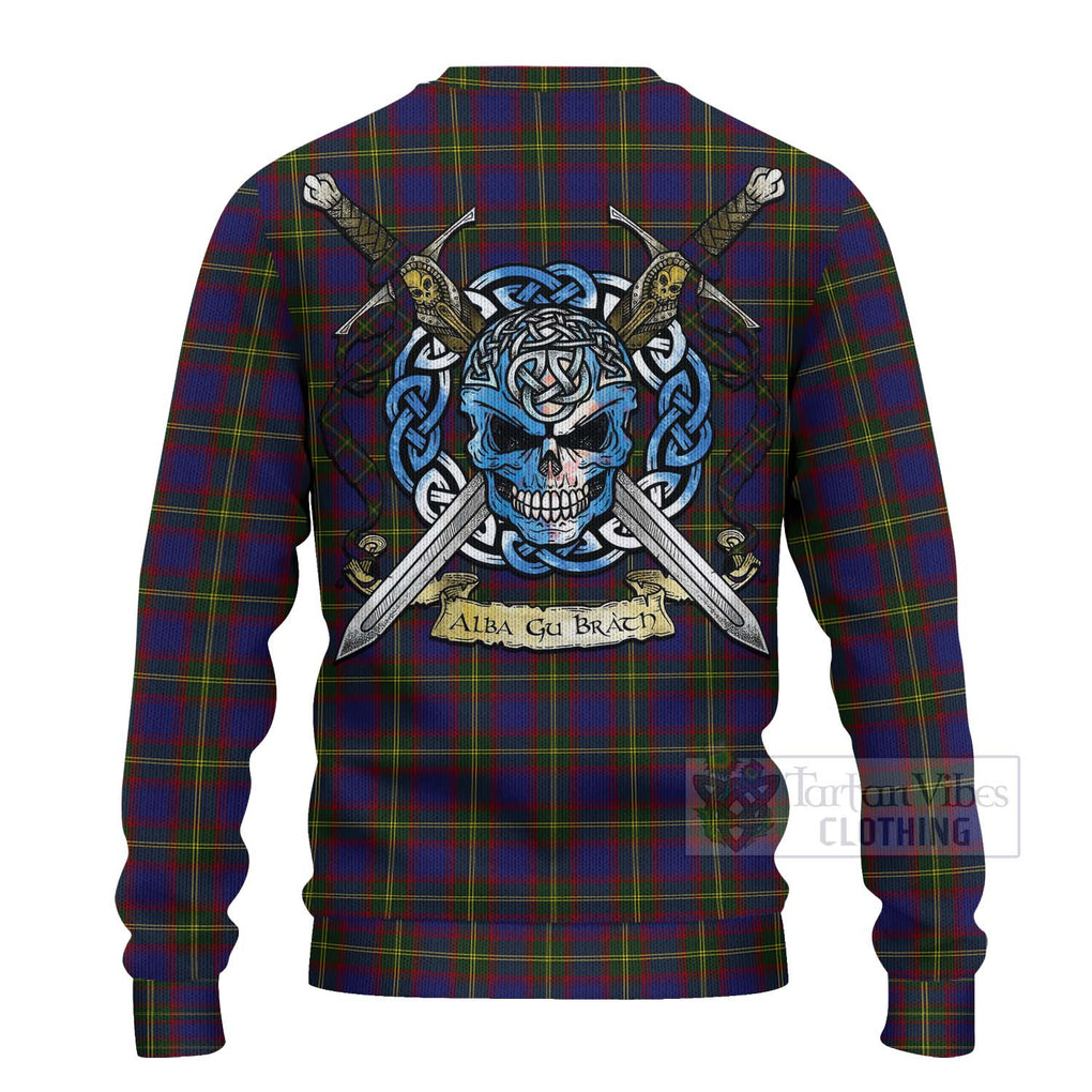 Durie Tartan Ugly Sweater with Family Crest Celtic Skull Style - Tartan Vibes Clothing