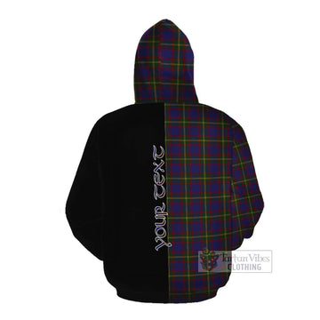 Durie Tartan Cotton Hoodie with Family Crest and Half Of Me Style Pullover Hoodie - Tartan Vibes Clothing