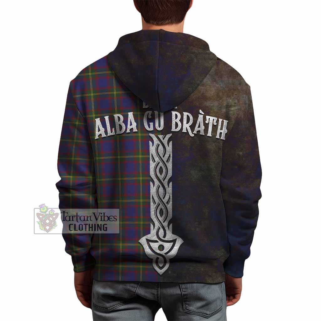 Tartan Vibes Clothing Durie Tartan Family Crest Hoodie Alba Gu Brath Be Brave Lion Ancient Style