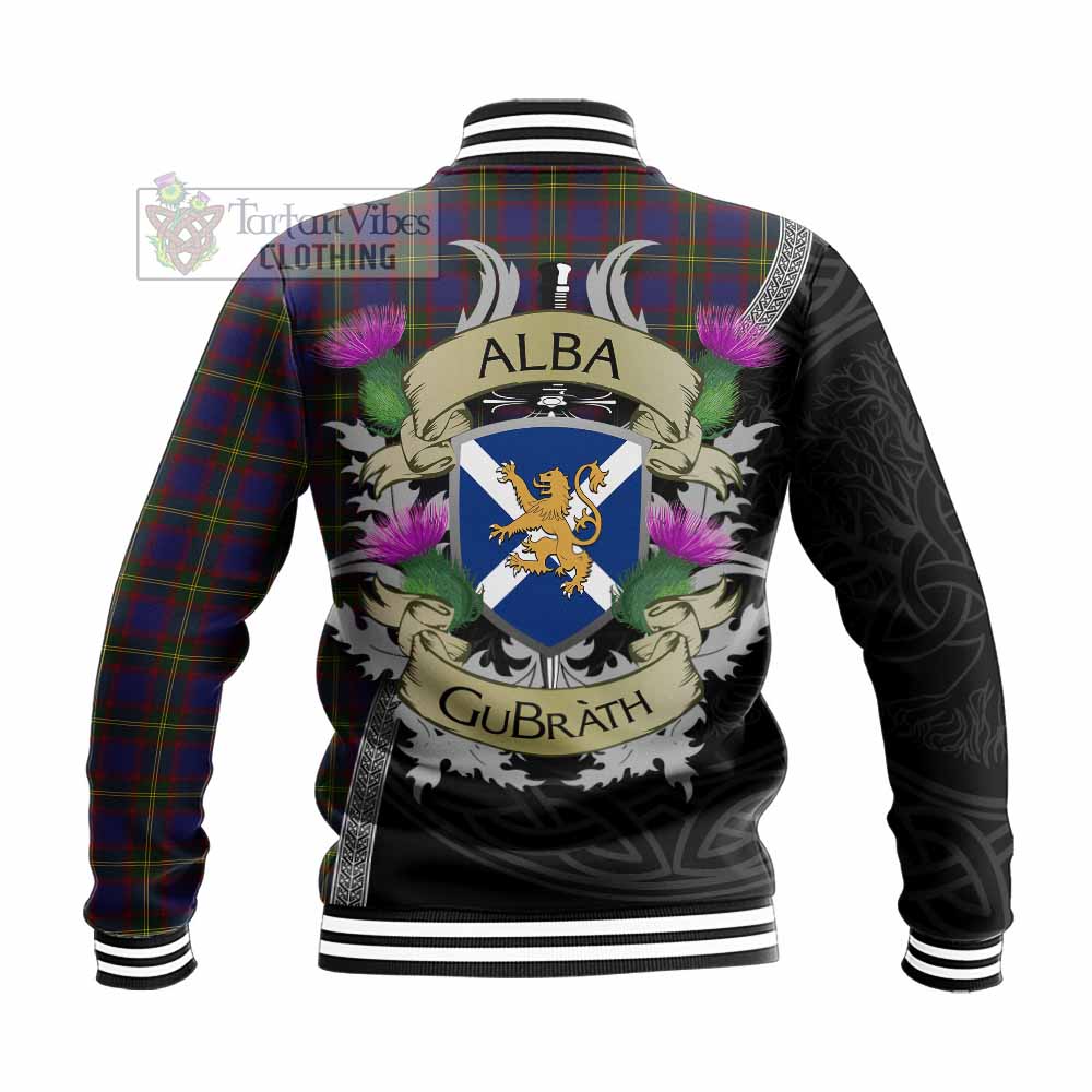 Durie Tartan Family Crest Baseball Jacket Lion Rampant Royal Thistle Shield Celtic Inspired - Tartan Vibes Clothing