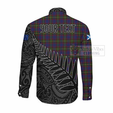 Durie Crest Tartan Long Sleeve Button Shirt with New Zealand Silver Fern Half Style Men's Shirt - Tartan Vibes Clothing