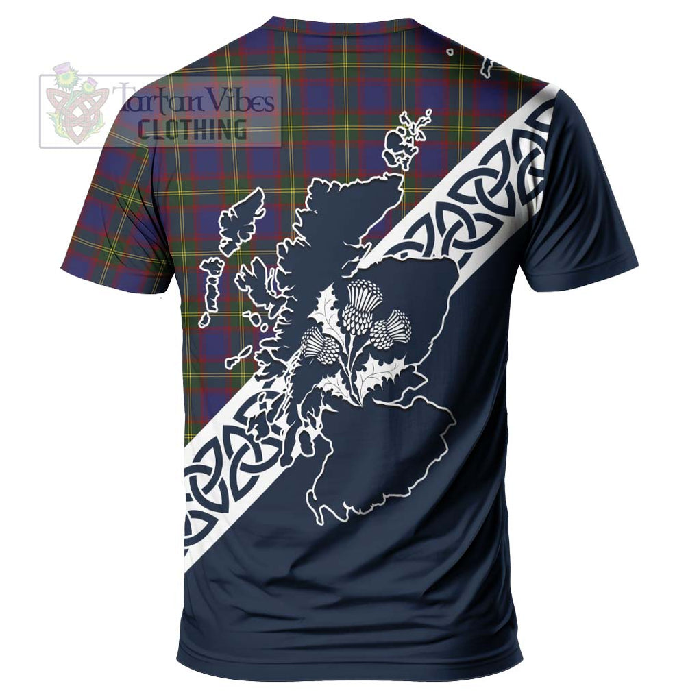 Durie Tartan T-Shirt Featuring Thistle and Scotland Map - Tartanvibesclothing Store