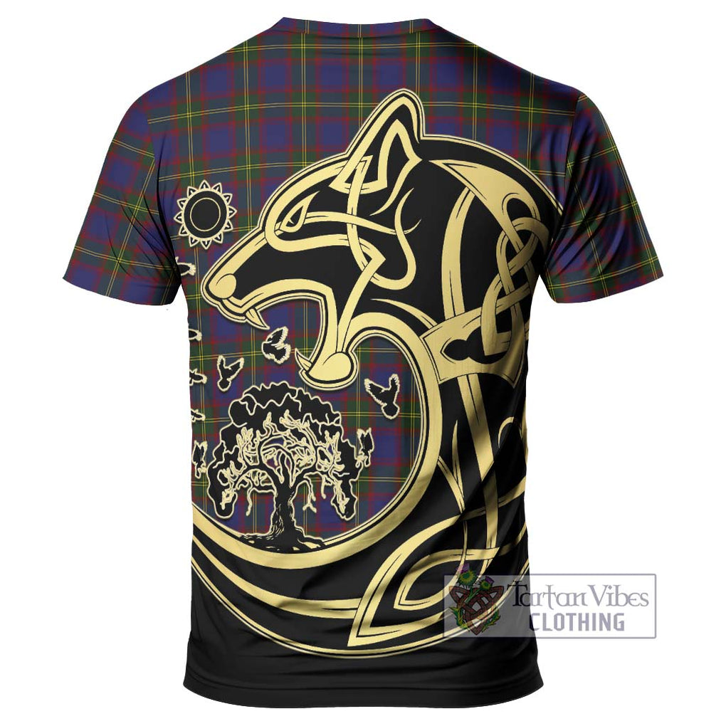 Durie Tartan T-Shirt with Family Crest Celtic Wolf Style - Tartan Vibes Clothing