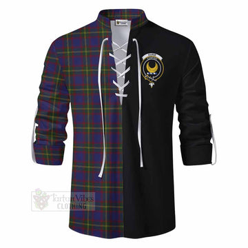 Durie Tartan Ghillie Kilt Shirt with Family Crest and Half Of Me Style - Tartan Vibes Clothing