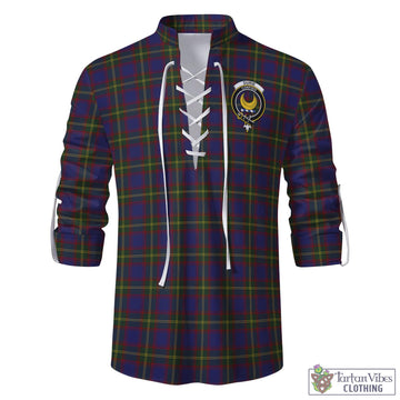 Durie Tartan Men's Scottish Traditional Jacobite Ghillie Kilt Shirt with Family Crest - Tartan Vibes Clothing