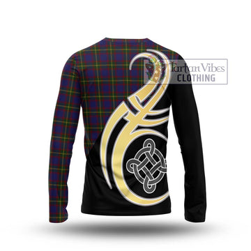 Durie Tartan Long Sleeve T-Shirt with Family Crest and Celtic Symbol Style - Tartan Vibes Clothing