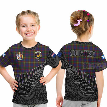 Durie Crest Tartan Kid T-Shirt with New Zealand Silver Fern Half Style - Tartan Vibes Clothing