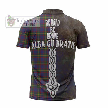 Tartan Vibes Clothing Durie Tartan Family Crest Zipper Polo Shirt Alba Gu Brath Be Brave Lion Ancient Style