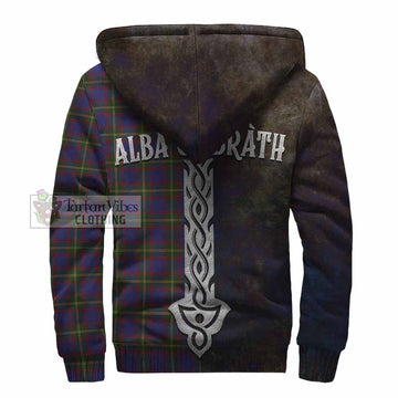 Tartan Vibes Clothing Durie Tartan Family Crest Sherpa Hoodie Alba Gu Brath Be Brave Lion Ancient Style