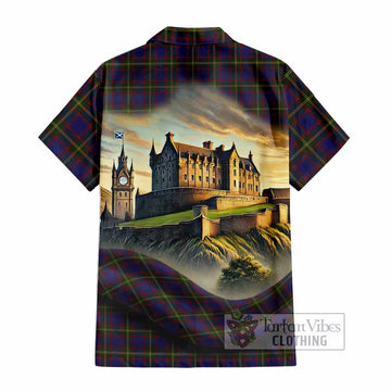 Durie Tartan Family Crest Hawaiian Shirt with Scottish Ancient Castle Style - Tartan Vibes Clothing