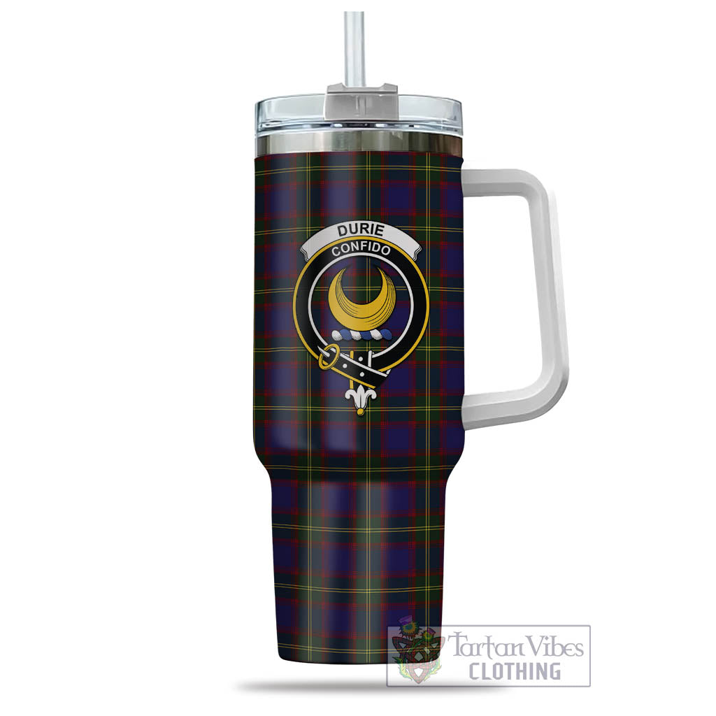 Durie Tartan Tumbler with Handle with Family Crest - Tartan Vibes Clothing