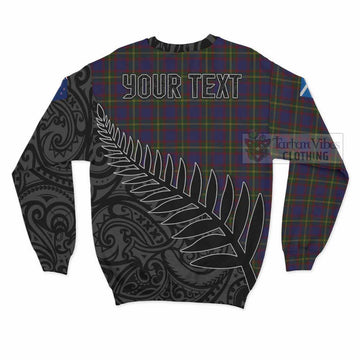 Durie Crest Tartan Sweatshirt with New Zealand Silver Fern Half Style - Tartan Vibes Clothing