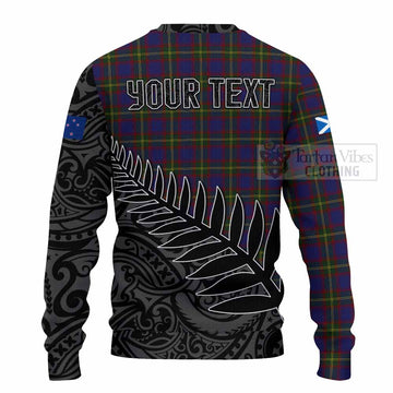 Durie Crest Tartan Knitted Sweater with New Zealand Silver Fern Half Style - Tartan Vibes Clothing