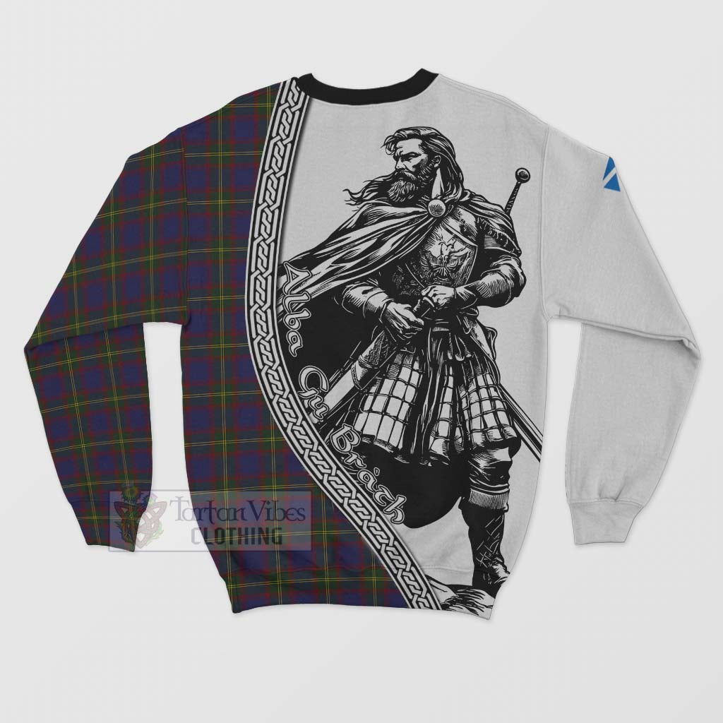Durie Tartan Clan Crest Sweatshirt with Highlander Warrior Celtic Style - Tartan Vibes Clothing