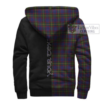 Durie Tartan Sherpa Hoodie with Family Crest and Half Of Me Style - Tartan Vibes Clothing