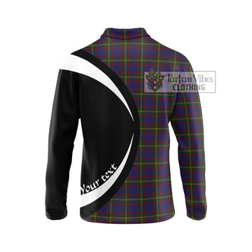Durie Tartan Long Sleeve Polo Shirt with Family Crest Circle Style - Tartan Vibes Clothing