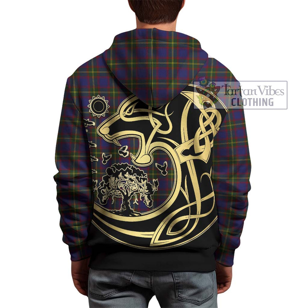 Durie Tartan Hoodie with Family Crest Celtic Wolf Style - Tartan Vibes Clothing