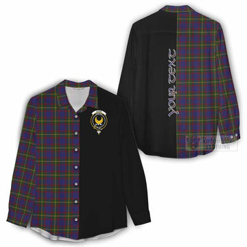 Durie Tartan Women's Casual Shirt with Family Crest and Half Of Me Style - Tartan Vibes Clothing