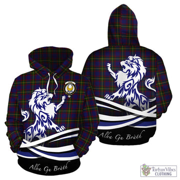 Durie Tartan Hoodie with Alba Gu Brath Regal Lion Emblem - Tartan Vibes Clothing